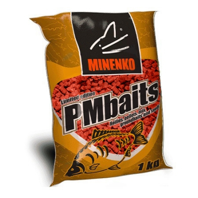 Прикормка Minenko PMbaits Pellets гранулы 14мм 1кг. клубника