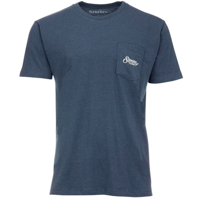 Футболка Simms Two Tone Pocket Tee, Navy Heather, XXL