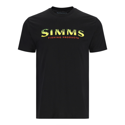 Футболка Simms Logo T-Shirt, Black - Neon, L