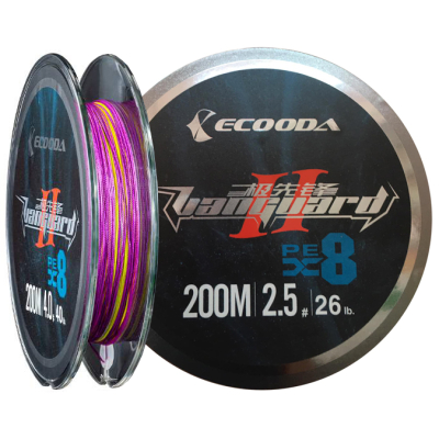 Шнур ECOODA Vanguard PEX8 200 м (#2.0 0.23мм 22Lb 10.0кг) цвет мультиколор