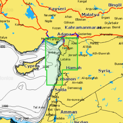 Карта Navionics Yumurtalik-Beyrouth 5G221S