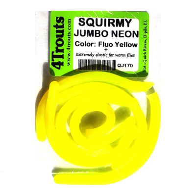 Сверхподвижные червячки Squirmy Neon Worms (4Trouts) Флуо желтый, D=2mm