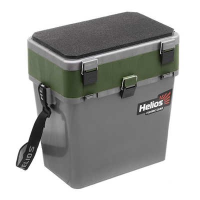 Ящик рыболовный зимний Helios (HS-IB-19-GH) серый/хаки