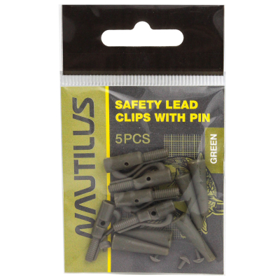 Клипса безопасная с конусом Nautilus Safety lead clips with pin Green