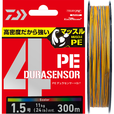 Плетеный шнур Daiwa UVF PE Dura Sensor 4Braid +Si² [10m x 5colors] 300m #1,2 20LB