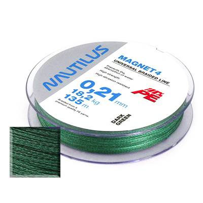 Шнур Nautilus Magnet 4 Green d-0.19 9.1кг 135м