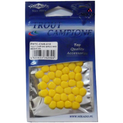 Кукуруза искусственная Mikado Trout Campione Corn Medium / 010 (1уп.- 50шт., 11гр.) желтая (PMTC-CNM-010)