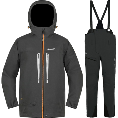 Костюм рыболовный демисезонный Graff (Bratex 20000, темно-серый) 607-В-2/707-В-1-XL/176-182