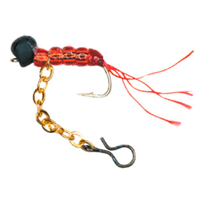 Подвеска EcoPro S300 "крючок с бисером и цепочка" Clear Red/Black Head Gold №10 (4 шт.)