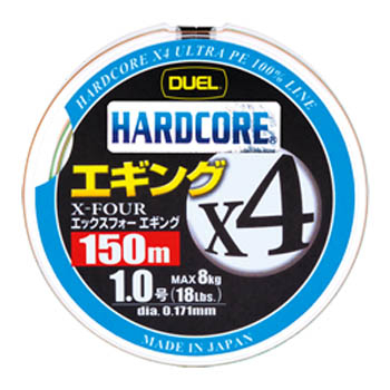 Шнур PE Duel Hardcore X4 EGING 150m H3284 #0.6 3COLOR 5.4Kg (0.132mm)