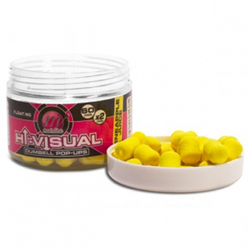 Бойлы Mainline High Visual Dumbell Pop-Ups 15мм Yellow Pineapple Juice M13013 (желтый ананасовый сок)