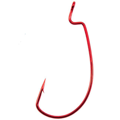 Крючок офсетный Koi Super Lock Worm, размер 2/0 (INT), цвет RED (10 шт.)