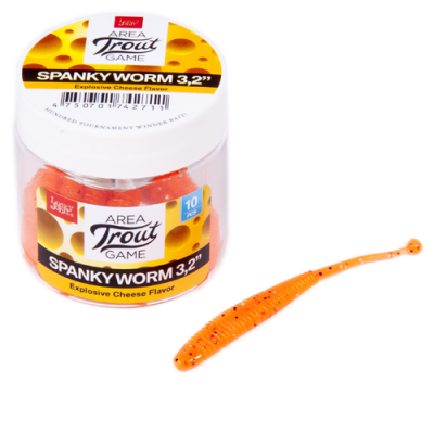 Слаг Lucky John Pro Series Spanky Worm 3.2" цв. 036 10шт.