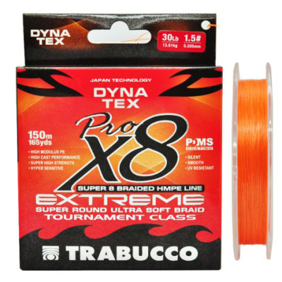 Плетеный шнур Trabucco Pro Extreme X8, Bright Orange 150m - #2.0/40lb