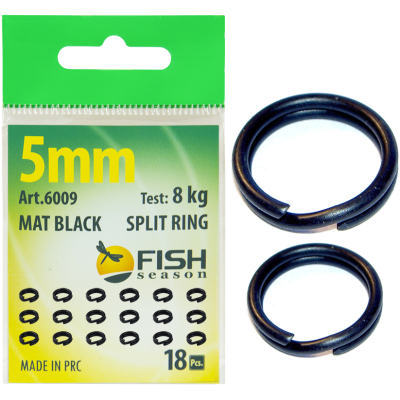 Кольцо заводное тёмное матовое Fish Season, ф 8 мм ( 20 кг), (упак. 12 шт)