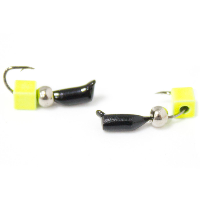 Мормышка Гвоздик №2 (бч)+ куб лимонка/шар серебро(0,55)