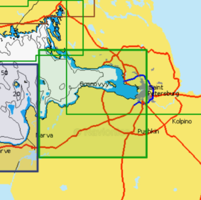 Карта Navionics Neva river with bay 5G295S (Река Нева, Невская губа)