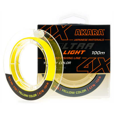 Шнур Akara Ultra Light Yellow 100 м 0,10