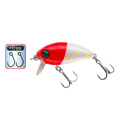 Воблер Sprut Rini Crank Major 36F (Floating/36mm/3,5g/0,1-0,3m/RHD) + Два Одинарных Крючка