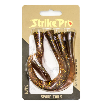 Хвост силиконовый для Strike Pro Guppie Downsize цвет: Motoroil Glitter 3 твистера (9932010)