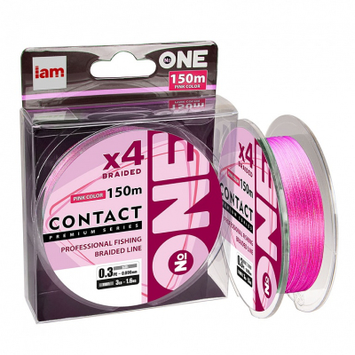 Плетеная леска №One Contact Х4-150 (pink) 0.5PE