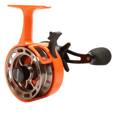 Катушка для зимней рыбалки Kimoto Frost Carbon под правую руку оранжевый/сталь