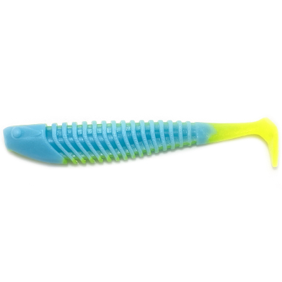 Силиконовая приманка Boroda Baits Yakudza 85 mm ГОЛУБОЙ/ЛИМОН (Milk Blue/Lemon)