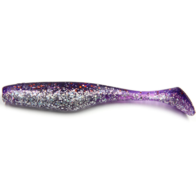 Силиконовая приманка Yaman Greedy Shad 4" цвет #19 - Silver Violet (уп. 4 шт.)