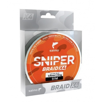 Леска плетеная Salmo Sniper Braid Blue 91m 0.26mm