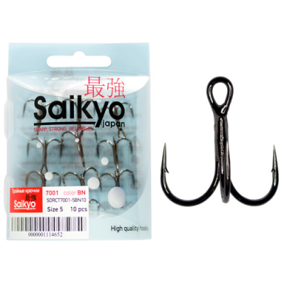 Крючки тройные Saikyo 7001 BN № 6 (10шт)