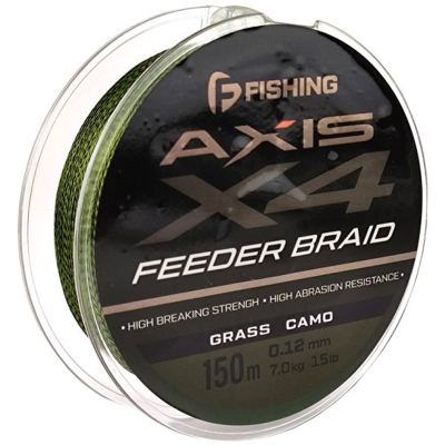 Шнур F-Fishing Axis Braid PE X4 Feeder 150m Grass Camo 0,18мм 11,5кг/24lb