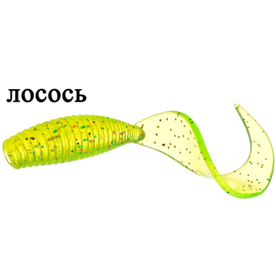 Твистер Flagman Moon 1" цв. lime chartreuse 20pc salmon