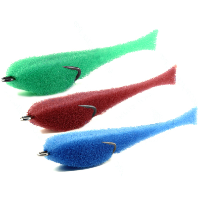 Мормыш MIX Набор Классических Поролоновых рыбок с открытым двойником №8 (цв. 31,32,33) 9 см MPFC09-08