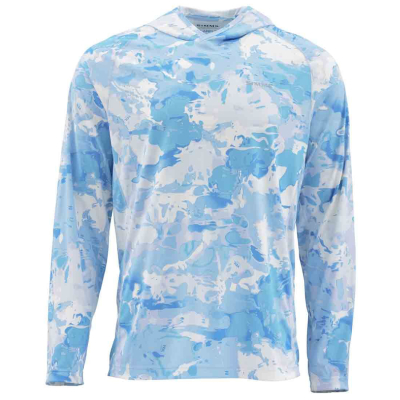 Футболка Simms Solarflex Hoody - Print, XL, Cloud Camo Blue