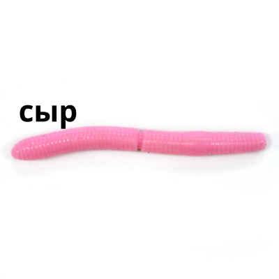 Силиконовая приманка Trout Zone Wake Worm FAT 2,4" цвет розовый