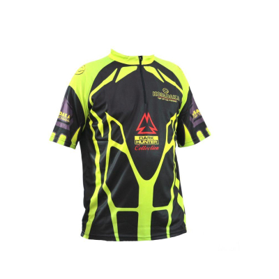 Футболка Kosadaka Sunblock Черно-зеленая с коротким рукавом TSSB-012S-XL