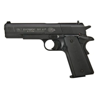 Пистолет пневматический Colt Government 1911 A1 (чёрн. с чёрн. пласт. накладками)