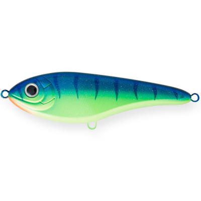 Воблер Джеркбейт Strike Pro Buster Swim 130мм 65гр. цвет C063F Blue-yellow Tiger Sparkles (EG-228#C063F)