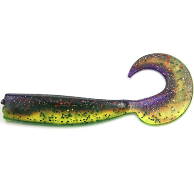 Силиконовая приманка Yaman Lazy Tail Shad 7" цвет #15 - Violet Lime (уп. 3 шт.)