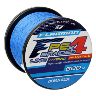 Шнур Flagman PE Hybrid F4 600м Ocean Blue 0,50мм 32,5кг 70lb