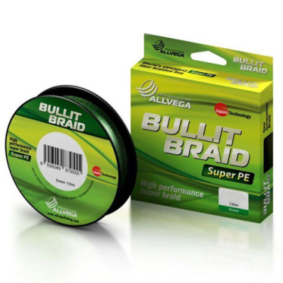 Леска плетеная Allvega Bullit Braid 135м темно-зеленая - 0,30мм(BB135GR30)