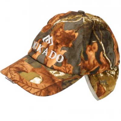 Бейсболка утеплённая Mikado ULED03-LF листопад (с встроенным в козырёк фонариком)