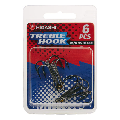 Тройник Higashi TH-1 Treble Hook NS Black #1/0