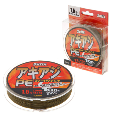 Шнур плетеный Sufix PE Glide Master Mid Green 135m - 0.27мм