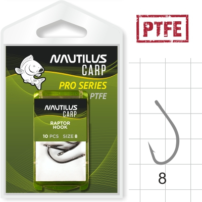 Крючок Nautilus Pro Series Raptor Hook PTFE #8