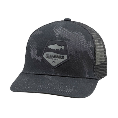 Кепка Simms Trout Patch Trucker, Hex Camo Carbon