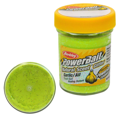 Паста Berkley PowerBait Natural Scent Glitter Trout Bait 50 gr Garlic-Chart (1203186)