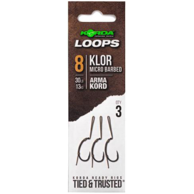 Поводок готовый Korda Loop Rigs Klor №8 30lb с крючком и волосом