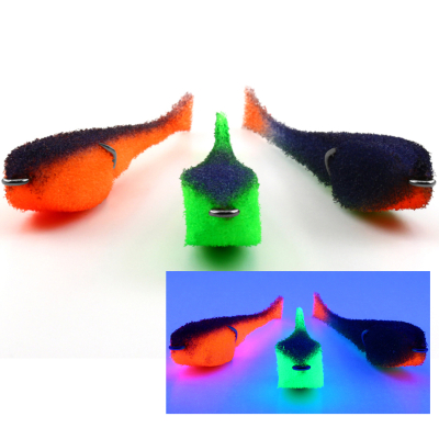 Мормыш Набор Классических Поролоновых рыбок с поджатым двойником №9 (цв. 34,35,36), длина 9 см, 3 шт/упак