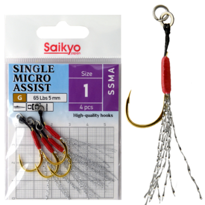 Крючки Saikyo SINGLE MICRO ASSIST SSMA №1 (4 шт)